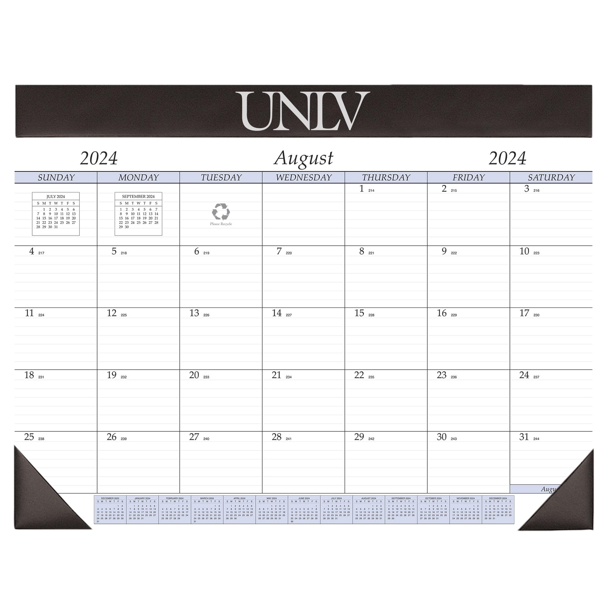 Payne 24-25 Imprinted Academic Desk Pad Calendar 17"x22"