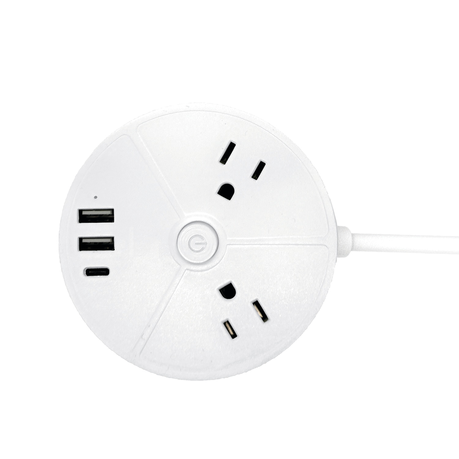 5FT Extendable Premium High Density Cord with 2 AC Outlets + 2 USB-A Ports + 1 Type-C Port, & Built in Desktop Grip to hold securely- Bult in Surge Protection- ETL Certified- White