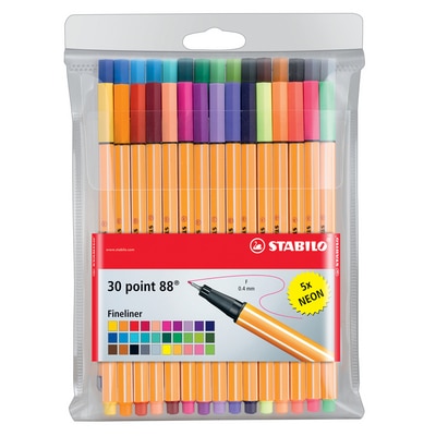 STABILO Point 88 Pen Set, 30-Color Wallet Set