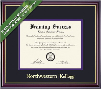 Framing Success 8.5 x 11 Windsor Embossed School Name Kellogg Diploma Frame