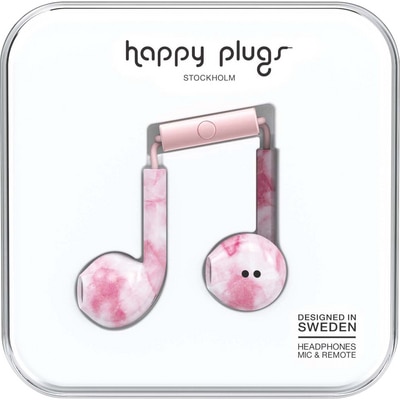 Happy Plugs Pink Marble Earbud Plus