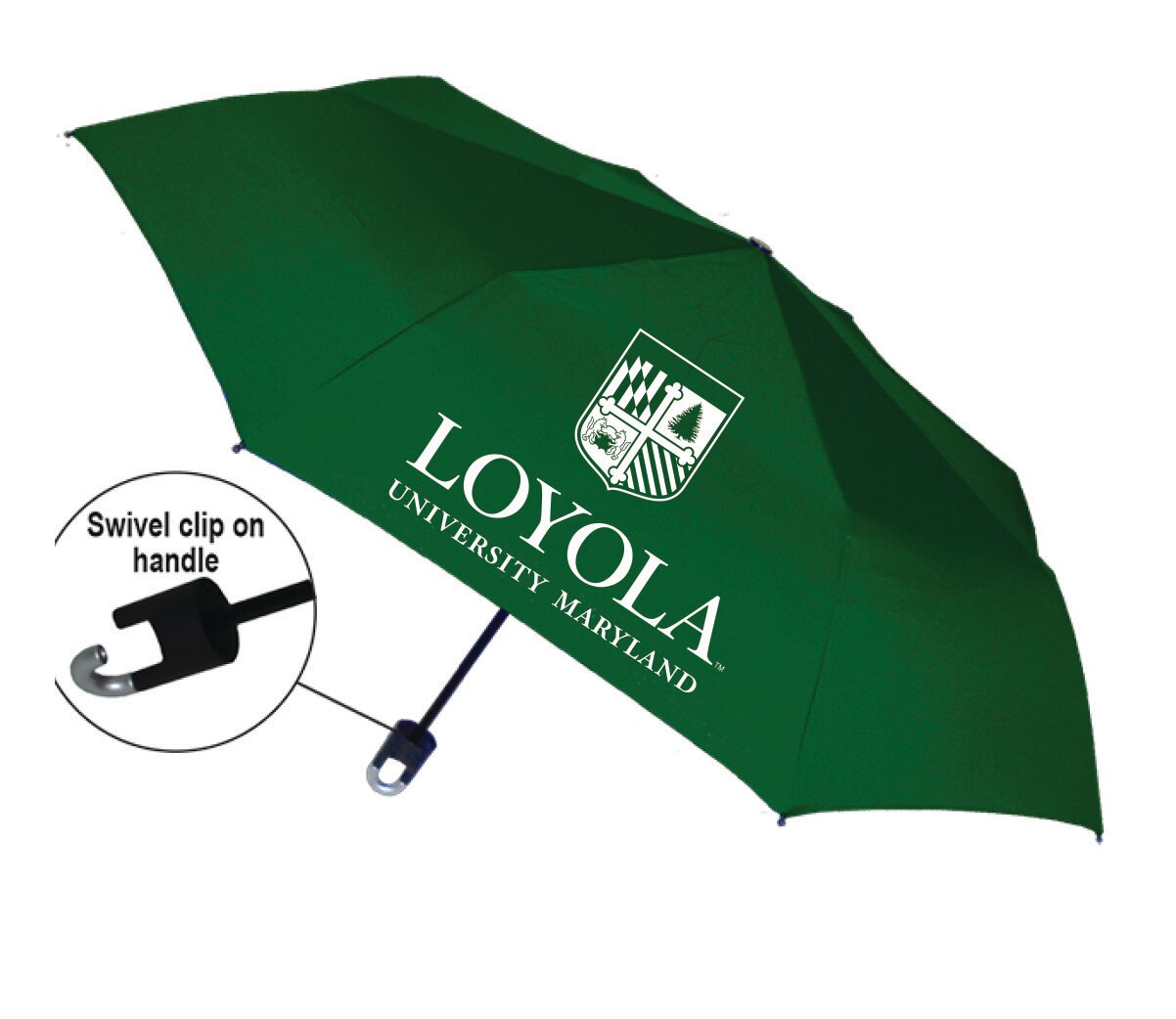 "Storm Clip" Mini Folding Emblematic Solid Umbrella 42" Coverage