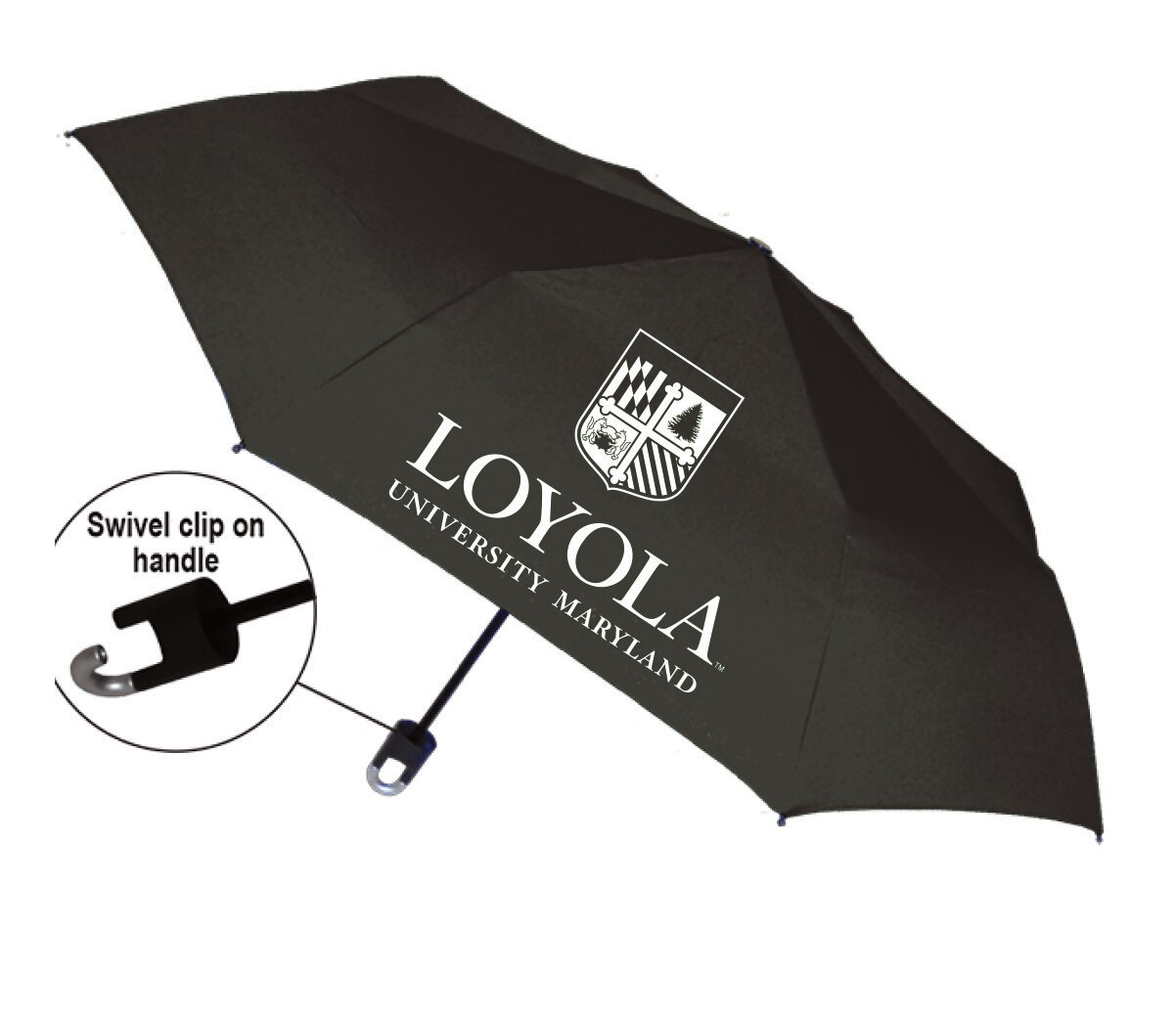 "Storm Clip" Mini Folding Emblematic Solid Umbrella 42" Coverage