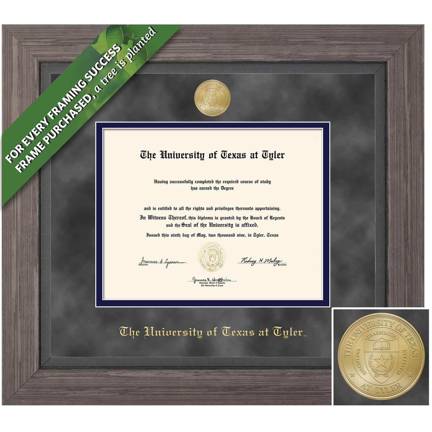 Framing Success 8.5 x 11 Greystone Gold Medallion Bachelors Diploma Frame
