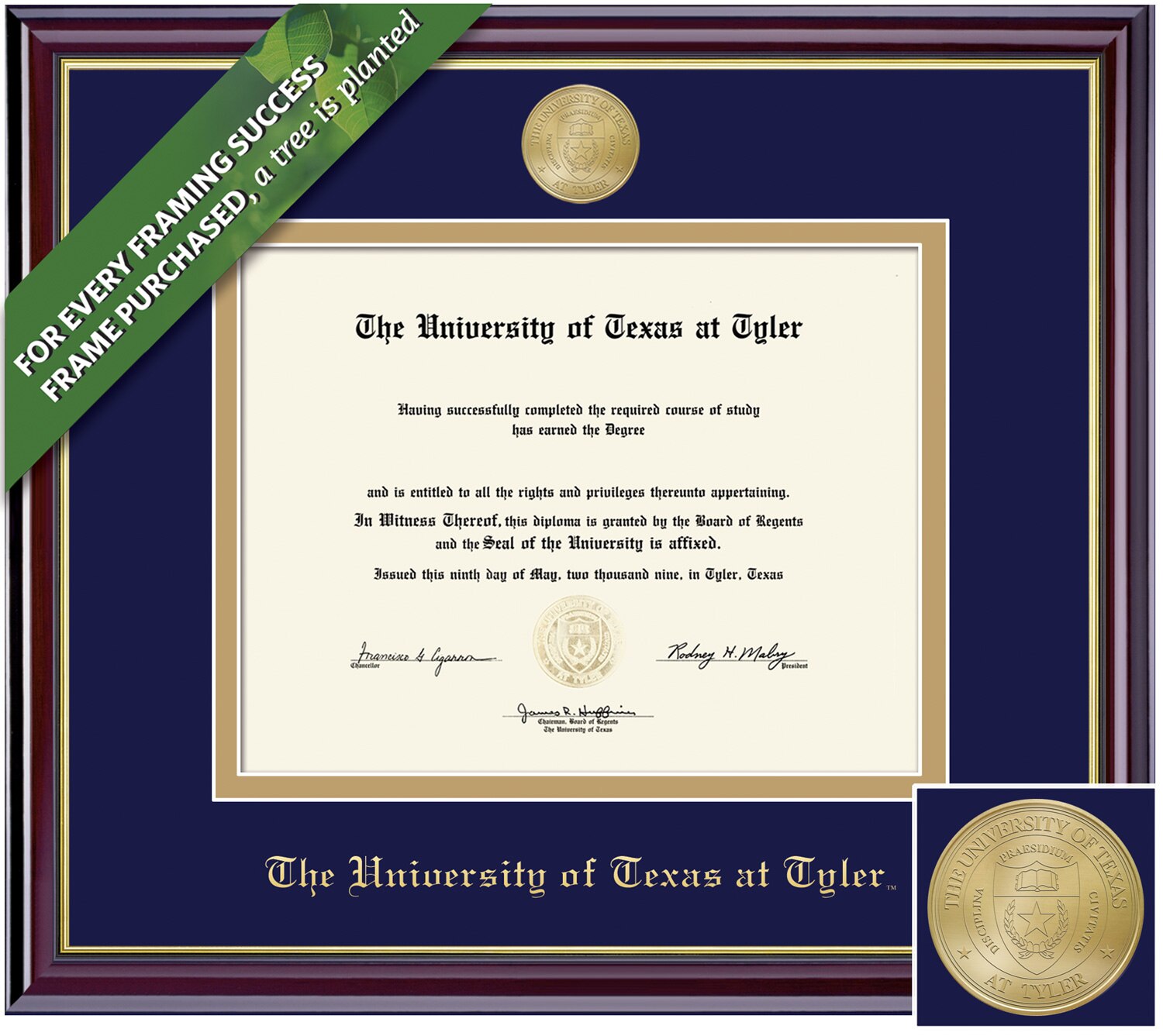 Framing Success 11 x 14 Windsor Gold Medallion Masters, PhD Diploma Frame