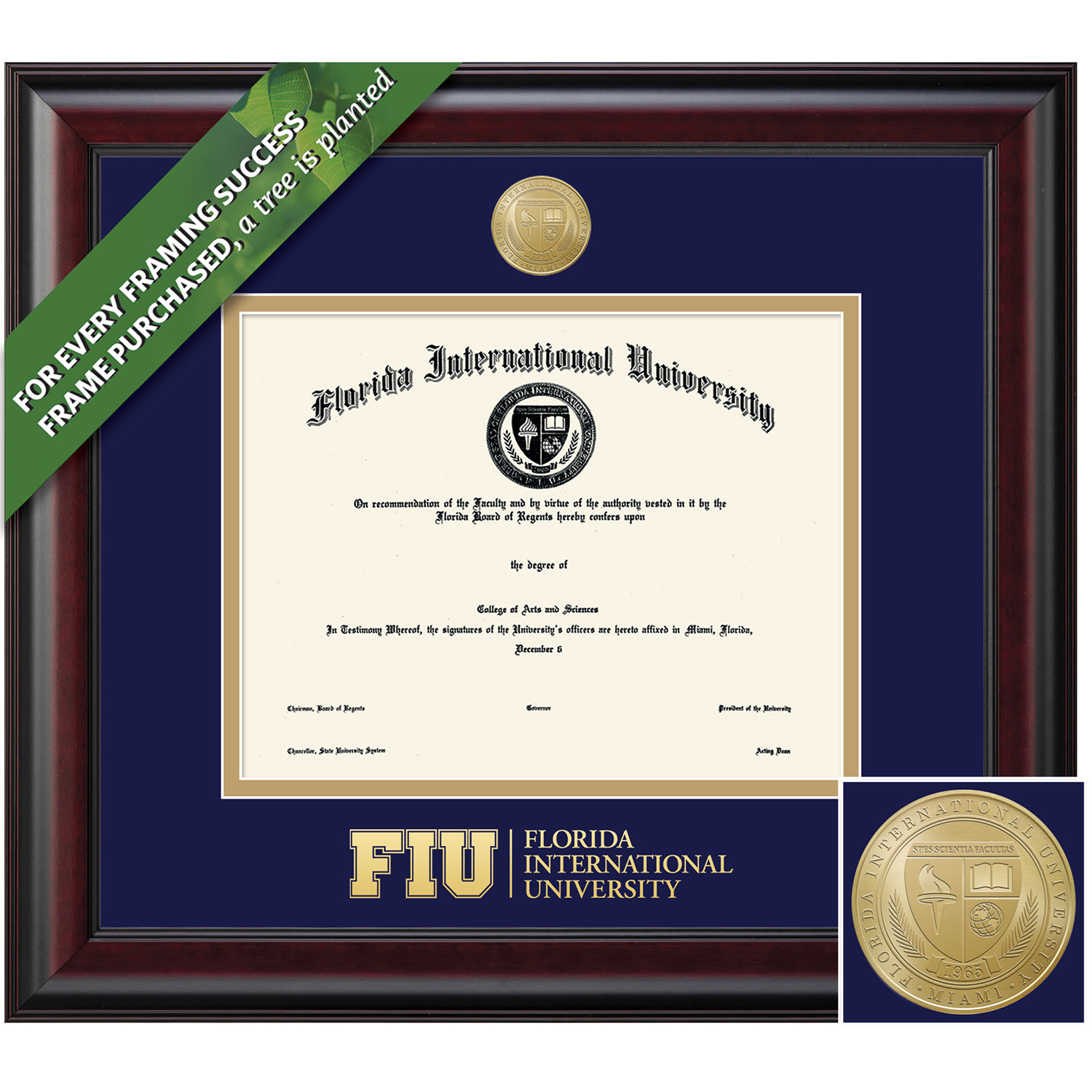 Framing Success 8.5 x 11 Classic Gold Medallion Bachelors Diploma Frame