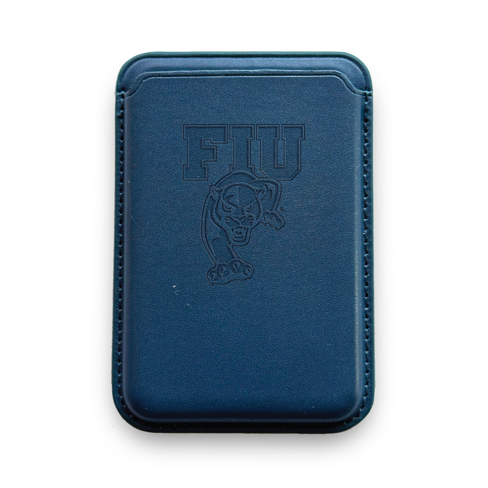 Monaco Leather Cellphone ID wallet with MagSafe Navy