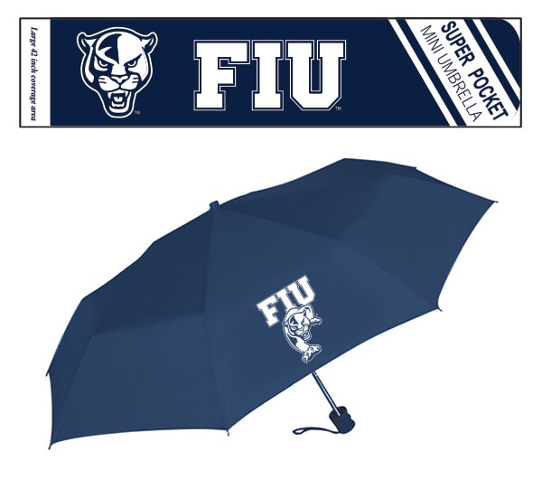 Florida International University Super Pocket Mini Umbrella with Custom Packaging 42" Coverage
