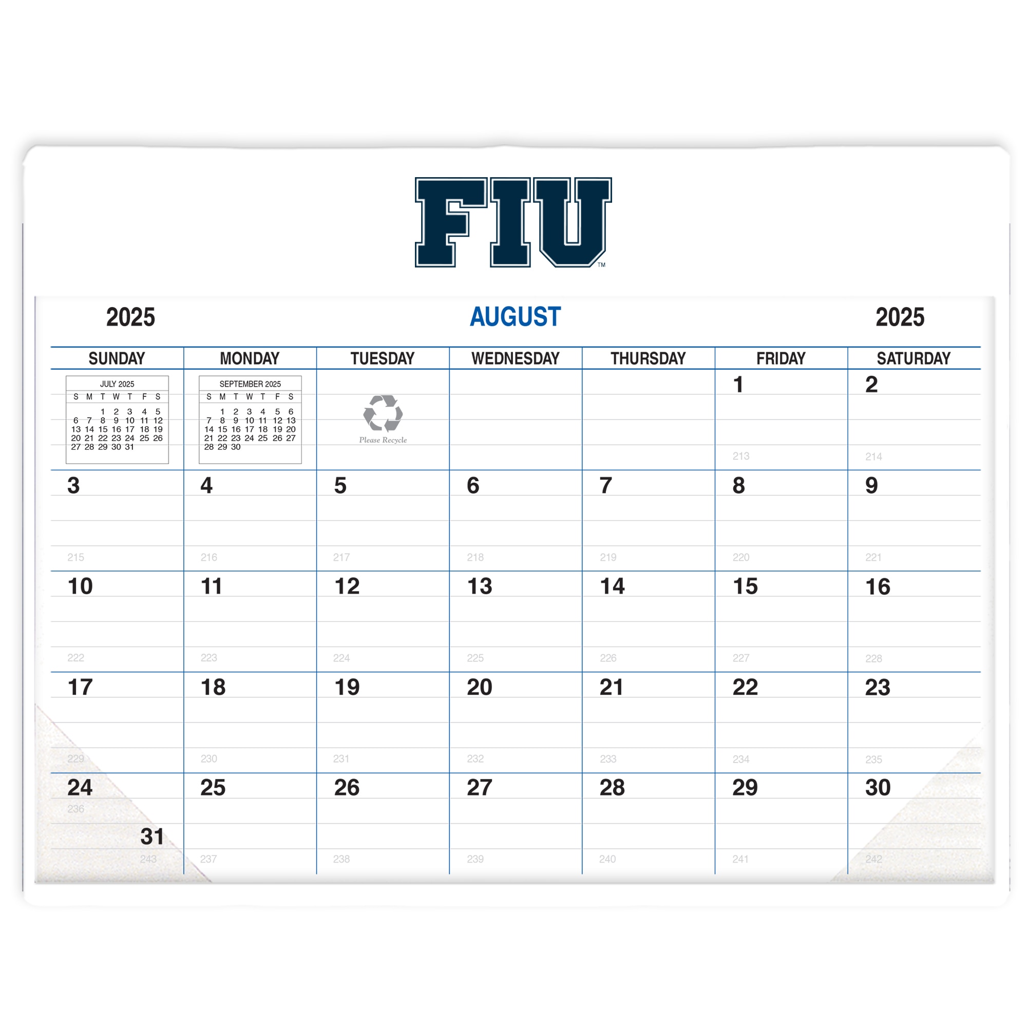 Payne 25-26 Imprinted Academic Calendar Pad Planner 8.5"x11"