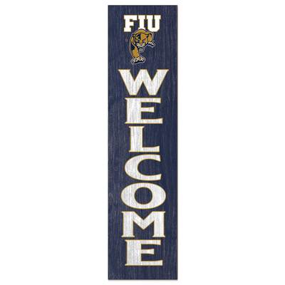 Florida International Leaning "Welcome" Sign