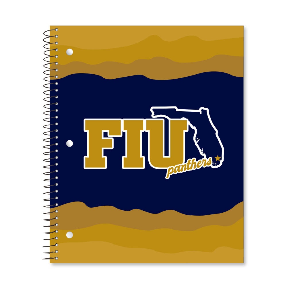 Digi State Outline 3 Subject 11"x9" College Ruled Spiral Notebook