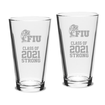 Florida International Campus Crystal 16oz Set of 2 Pint Glasses