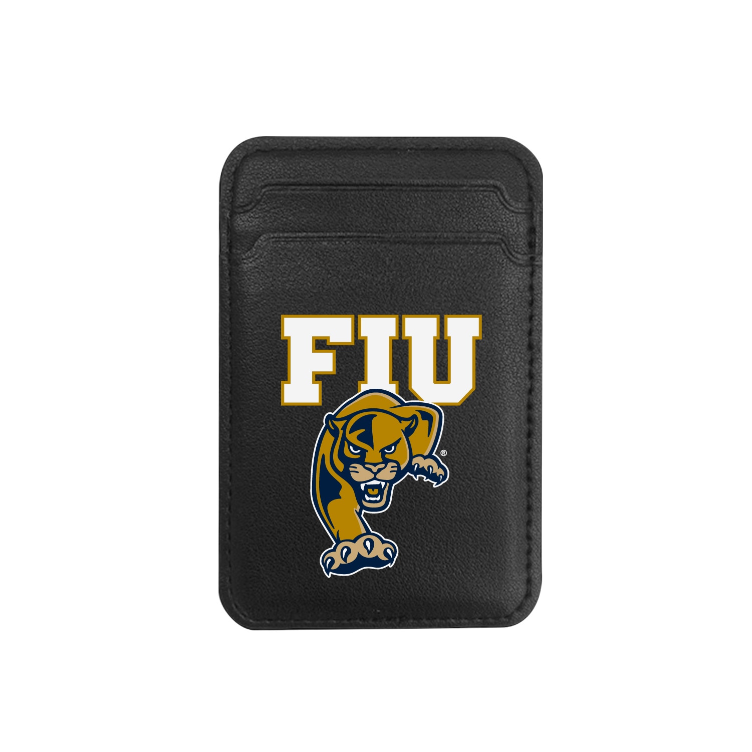 Florida International University - Leather Wallet Sleeve (Top Load, Mag Safe), Black, Classic V1