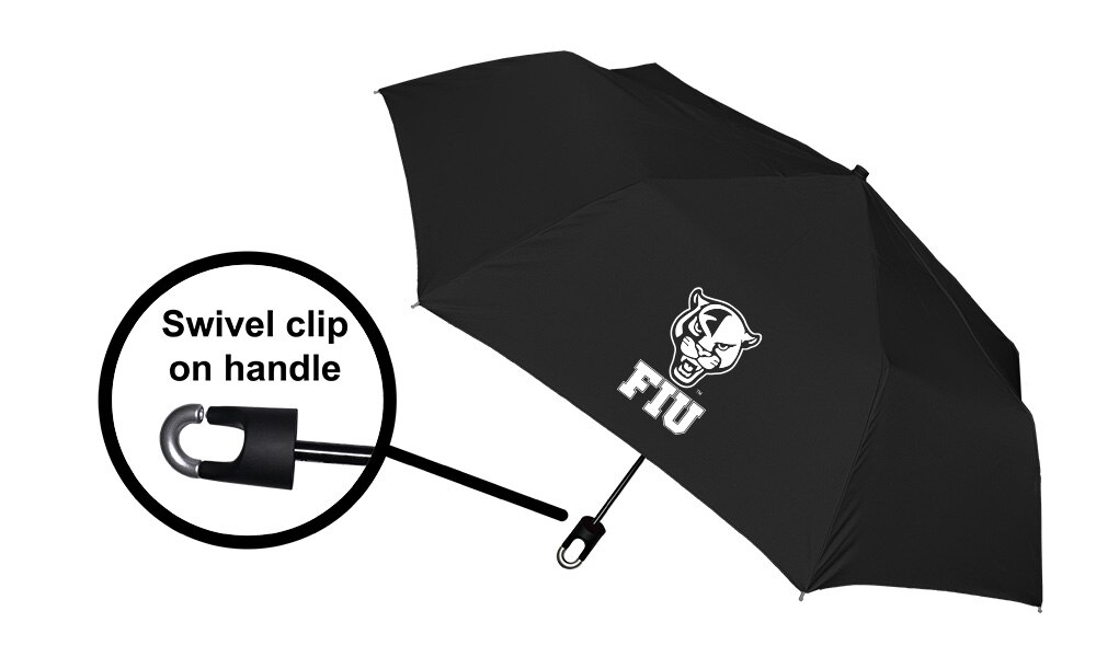 Storm Clip Mini Folding Emblematic Solid Umbrella 42" Coverage