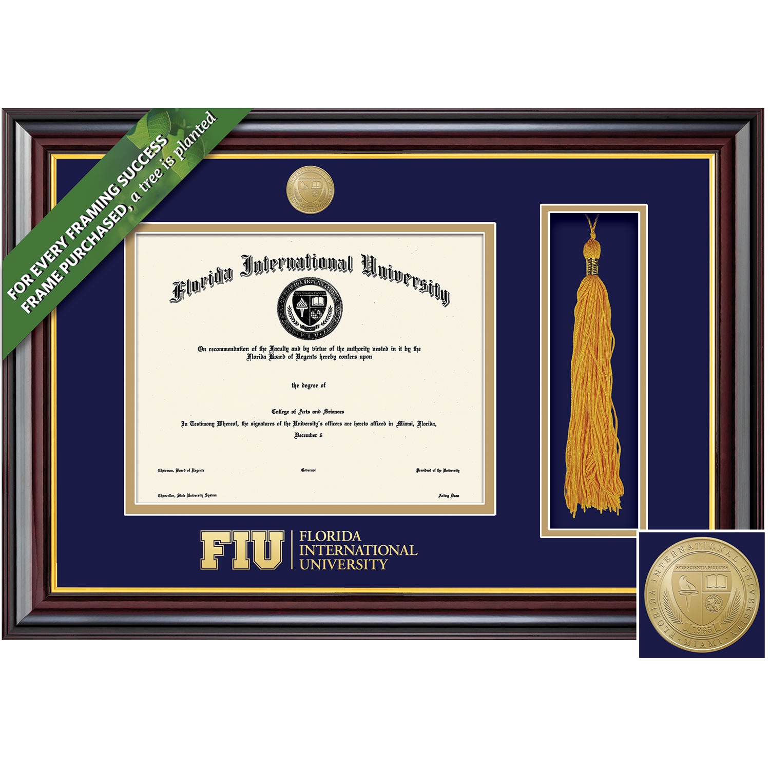 Framing Success 8.5 x 11 Windsor Gold Medallion Bachelors Diploma/Tassel Frame