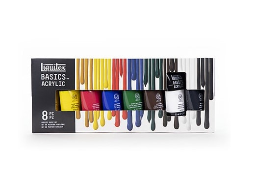 Liquitex BASICS Acrylic Color Set, 7ml, 8-Colors