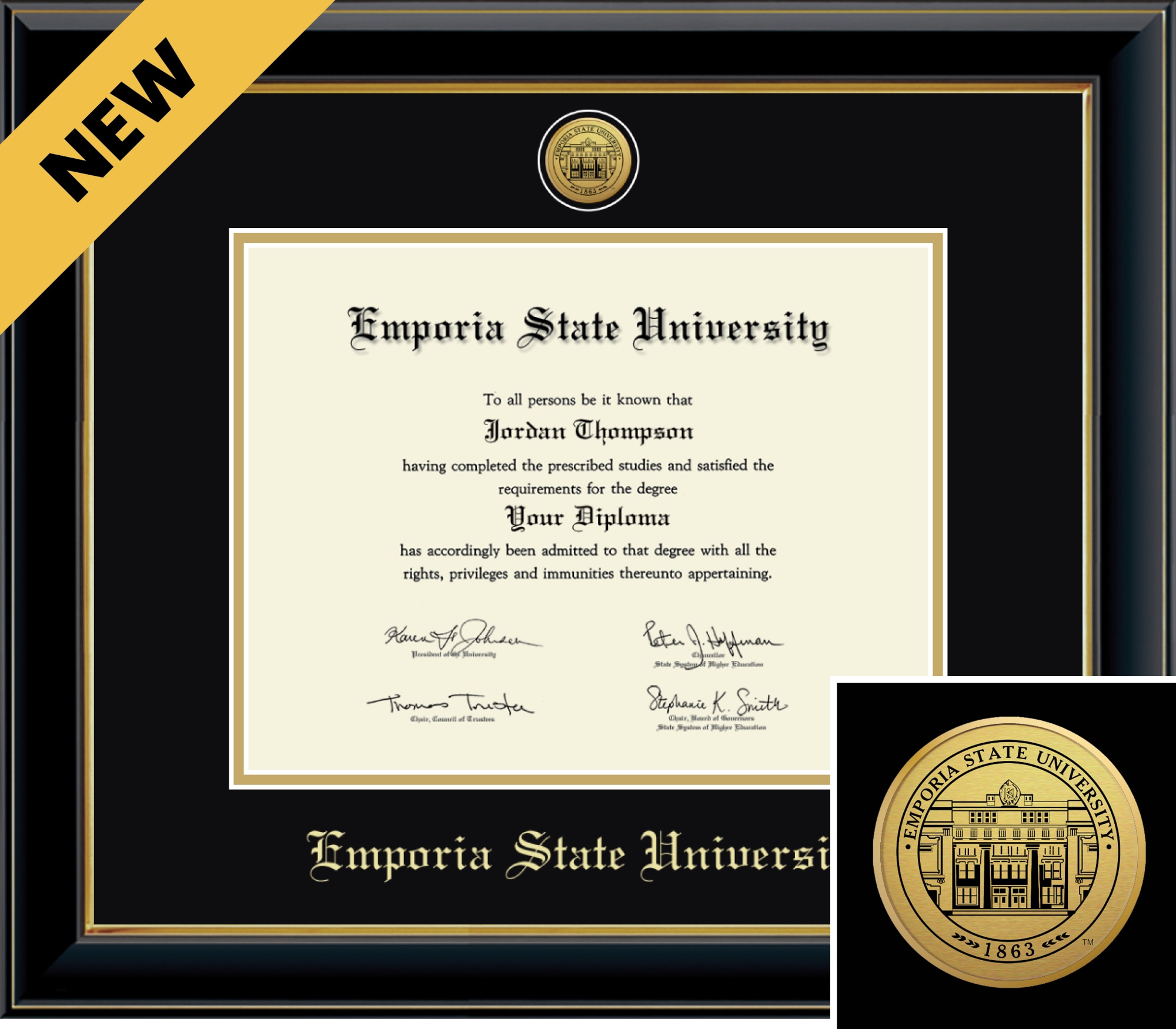 Church Hill Classics Onyx 8.5x11 Black Diploma Frame