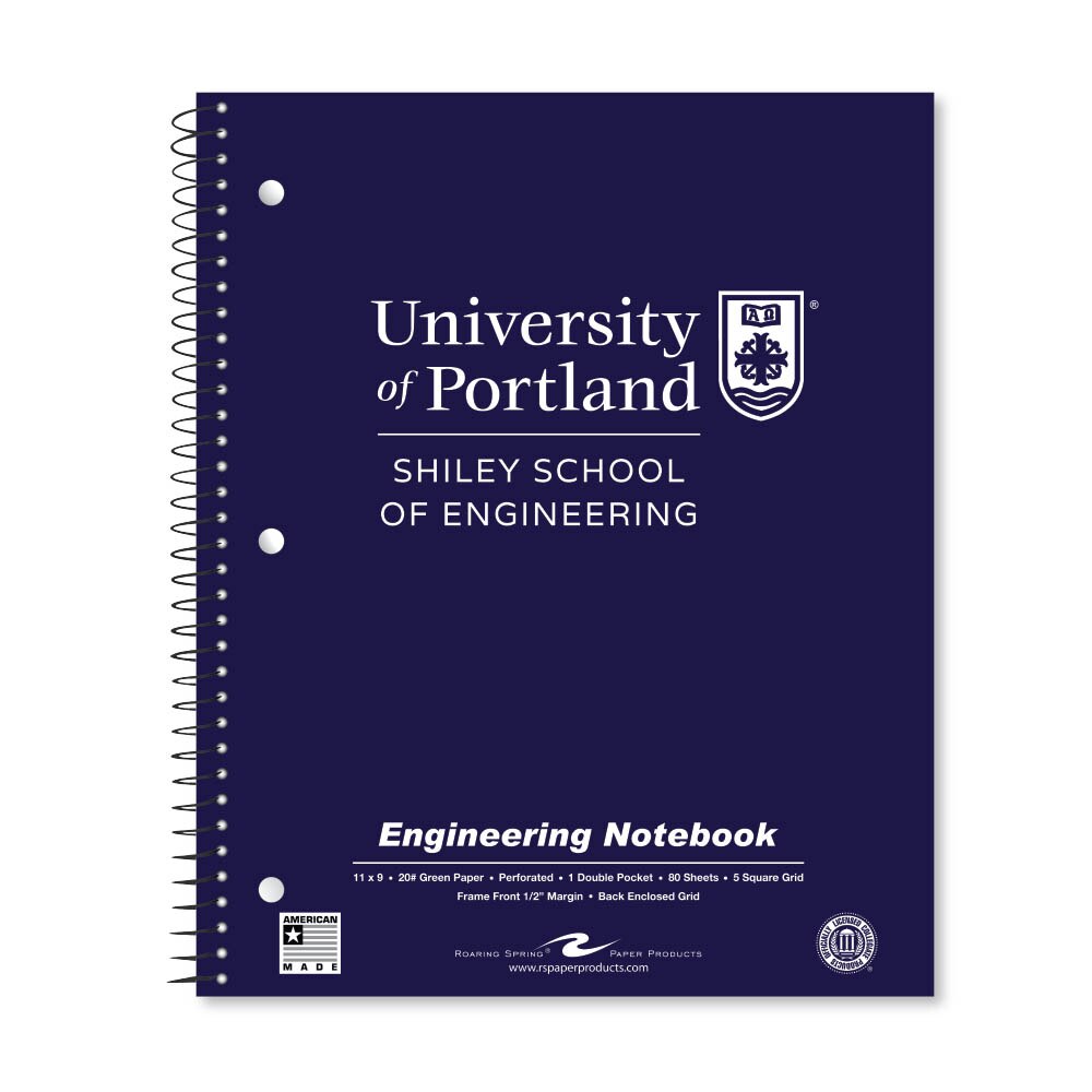 School Spirit Engineering Notebook, Green Tint 20# Paper with 1 Double Pocket