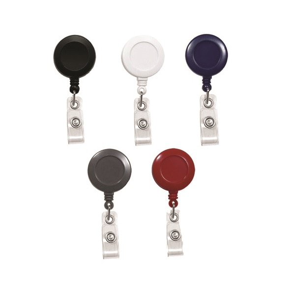 Solid Color Retractable Badge Reel with Swivel Clip