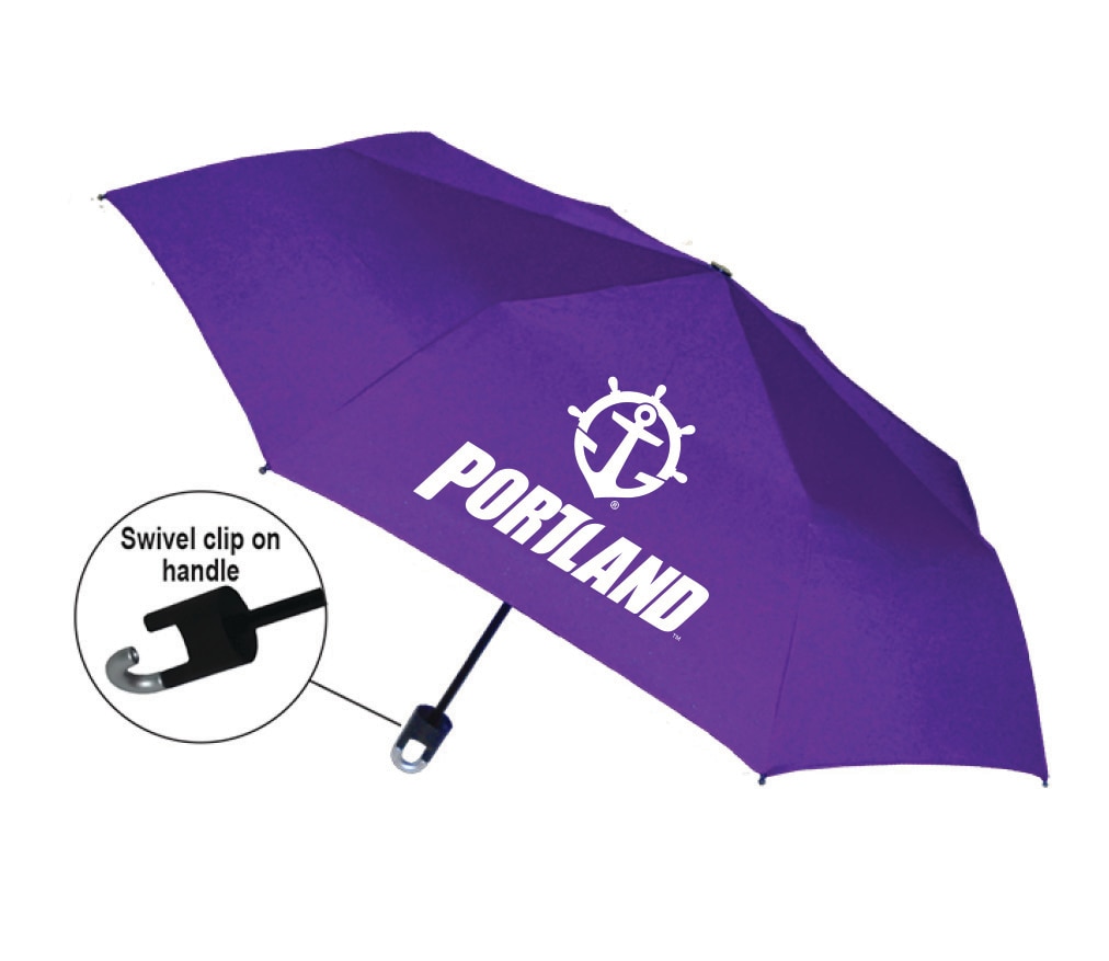 "Storm Clip" Mini Folding Emblematic Solid Umbrella 42" Coverage
