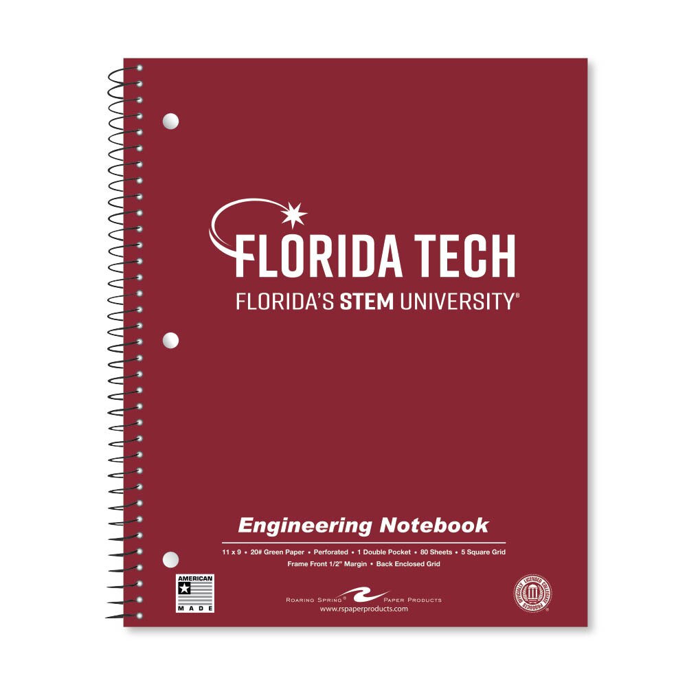 School Spirit Engineering Notebook, Green Tint 20# Paper with 1 Double Pocket