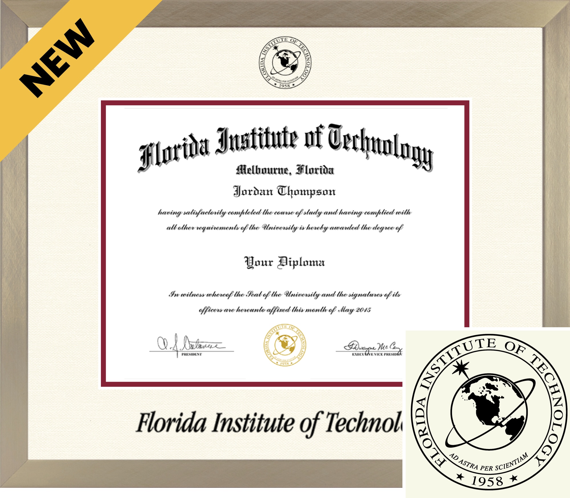 Church Hill Classics ICON 8.5x11 Gold Diploma Frame