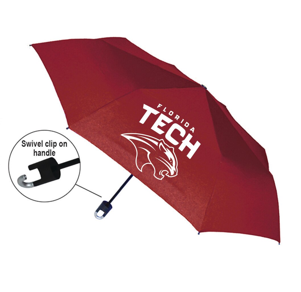 "Storm Clip" Mini Folding Emblematic Solid Umbrella 42" Coverage