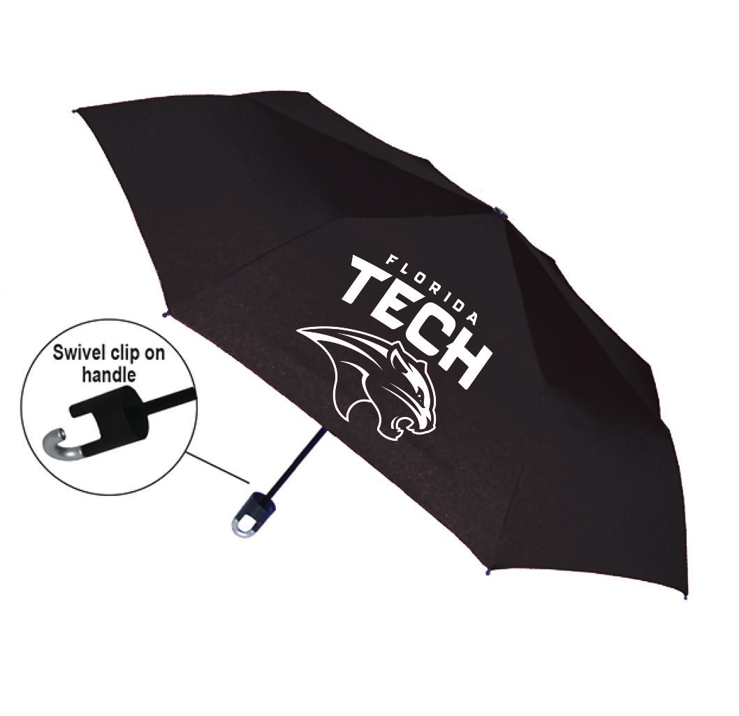 "Storm Clip" Mini Folding Emblematic Solid Umbrella 42" Coverage