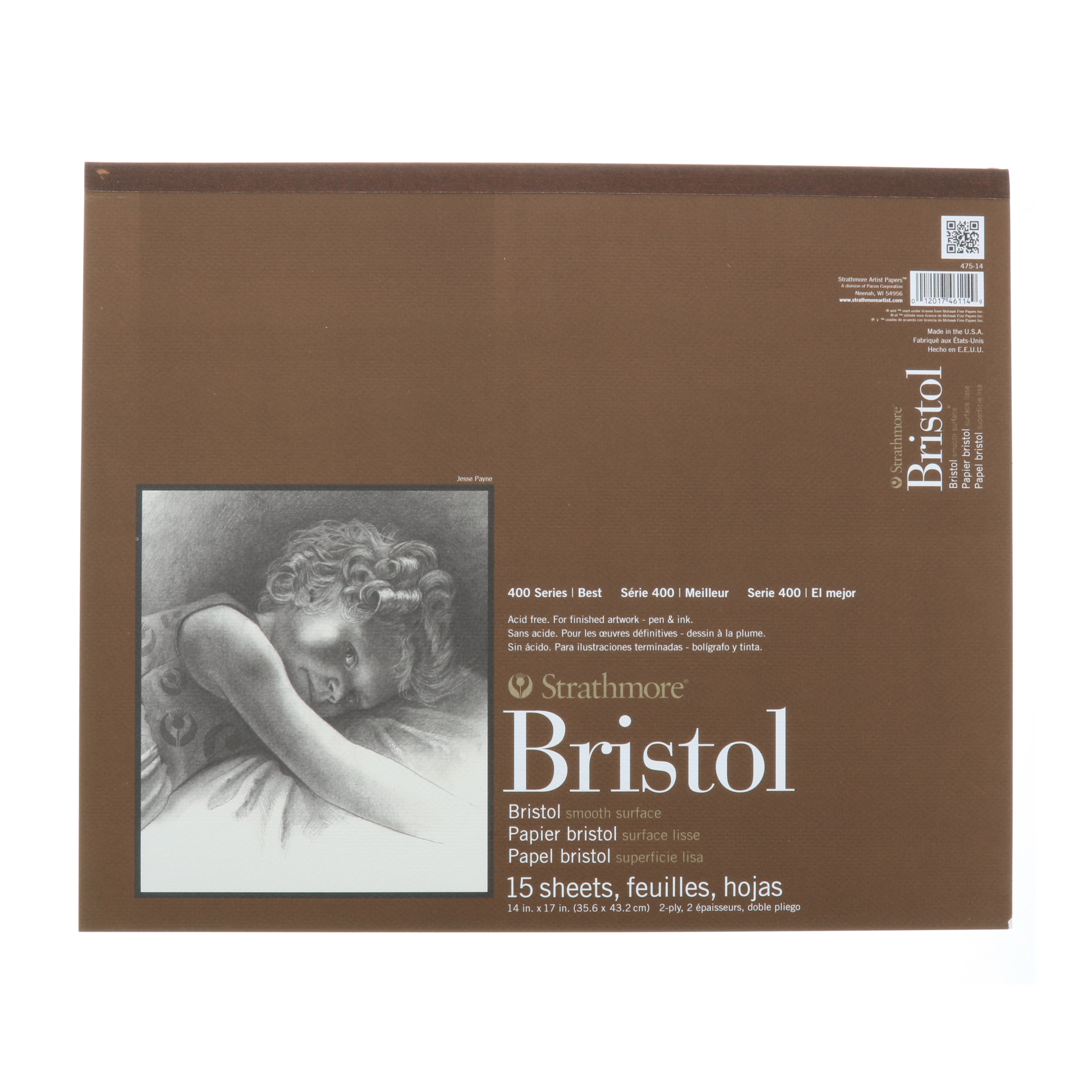 Strathmore Bristol Paper Pad, 400 Series, Smooth, 14" x 17"