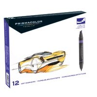 Prismacolor Premier Double-Ended Art Marker Set, Chisel-Fine, 12-Colors, Primary Colors