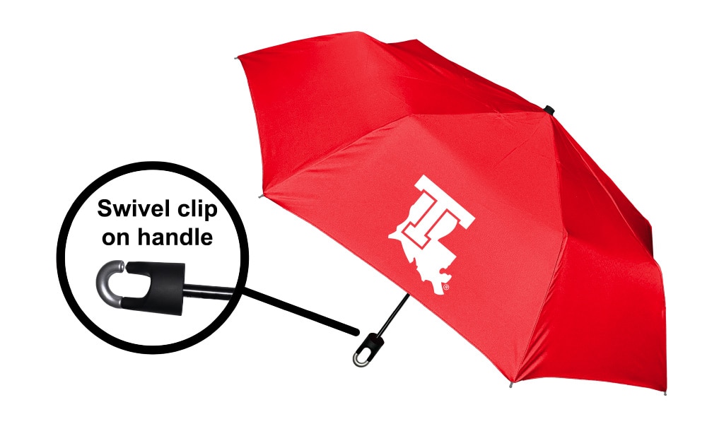 Storm Clip Mini Folding Emblematic Solid Umbrella 42" Coverage