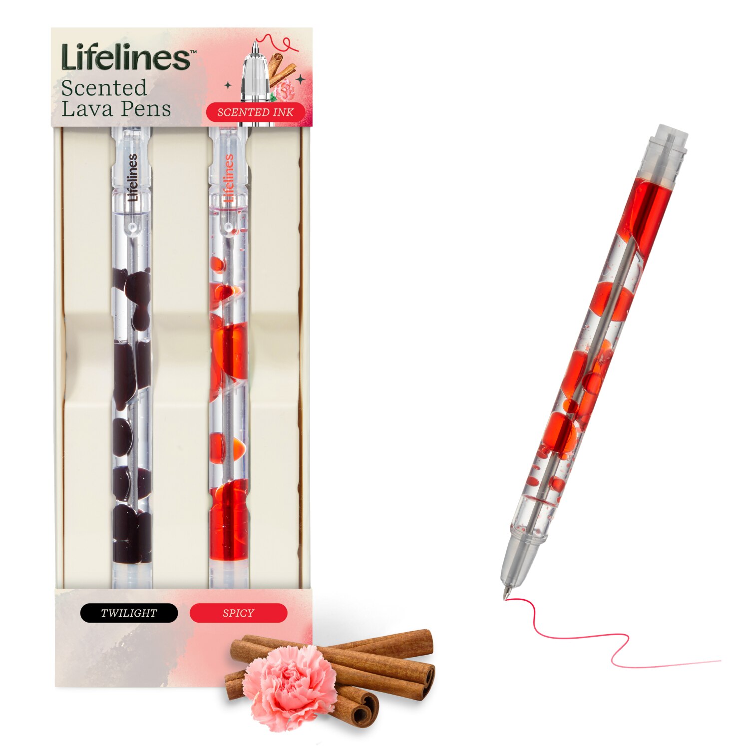 Lifelines Scented Lava Pen Set- 2-pack - Black/Red