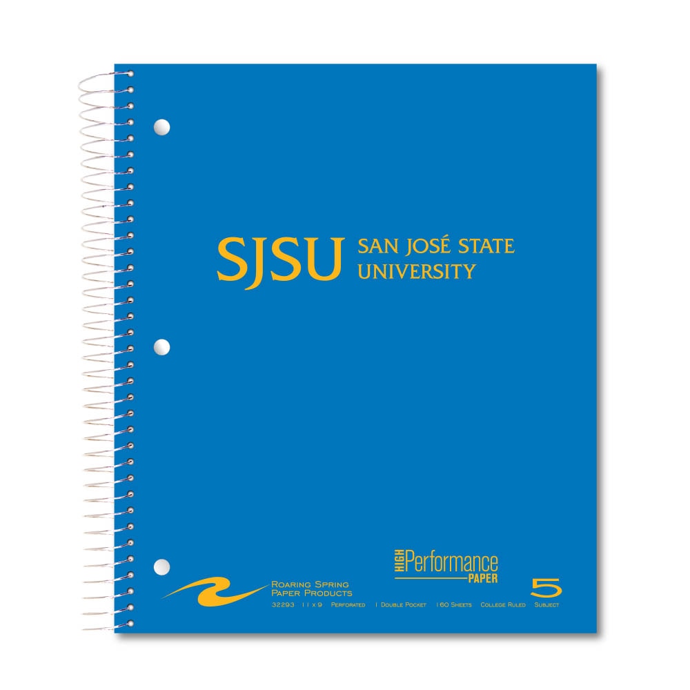 Roaring Premium 5 Subject Notebook 8.5x11 College Ruled  20lb Paper Pressboard Foil Cover