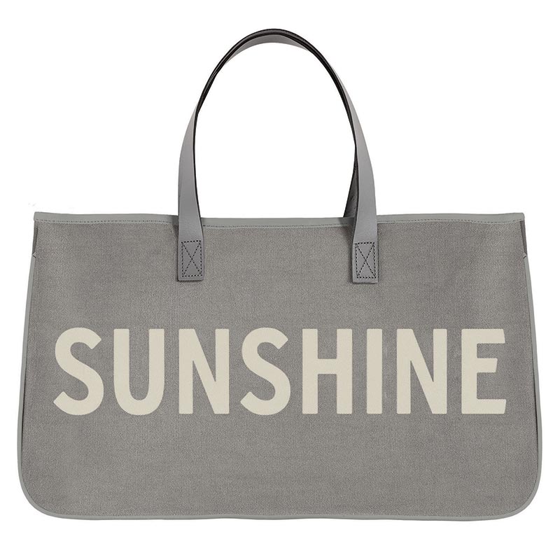 Sunshine Grey Canvas Tote Bag