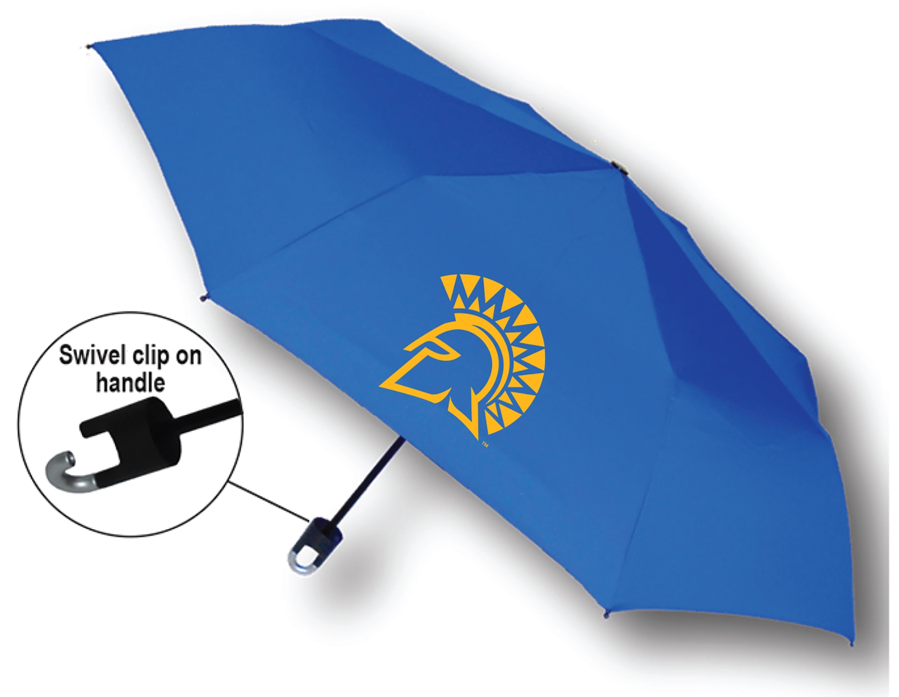 "Storm Clip" Mini Folding Emblematic Solid Umbrella 42" Coverage