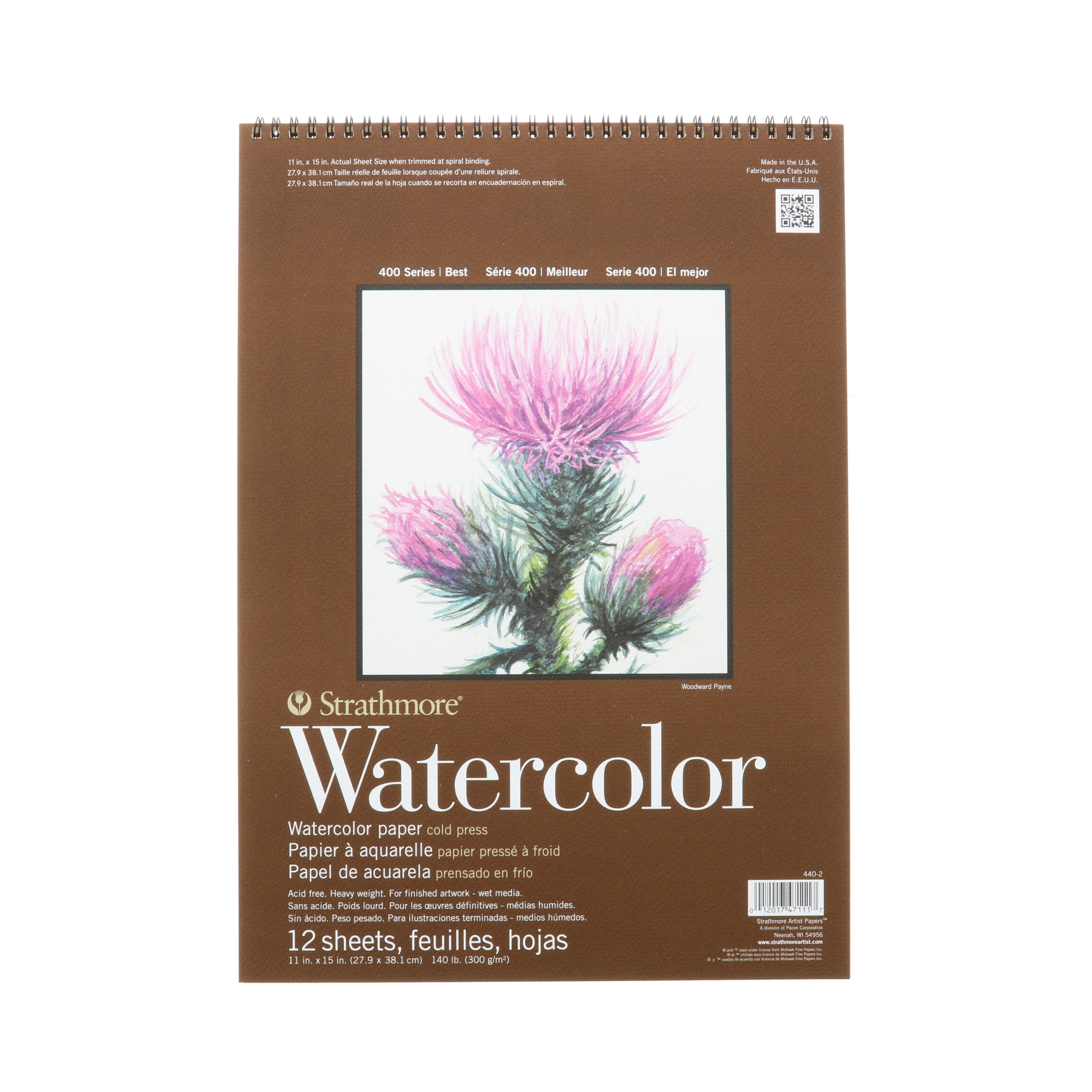 Strathmore Watercolor Paper Pad, 400 Series, 11" x 15"