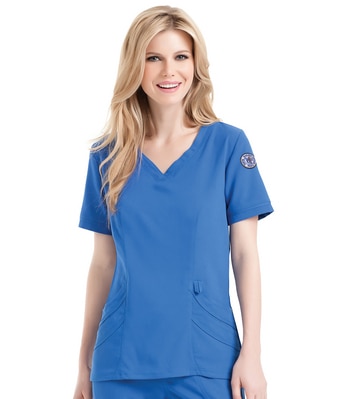 B&N #8017 Snead Decorated Urbane Ultimate Women's Sweetheart Neck Scrub Top