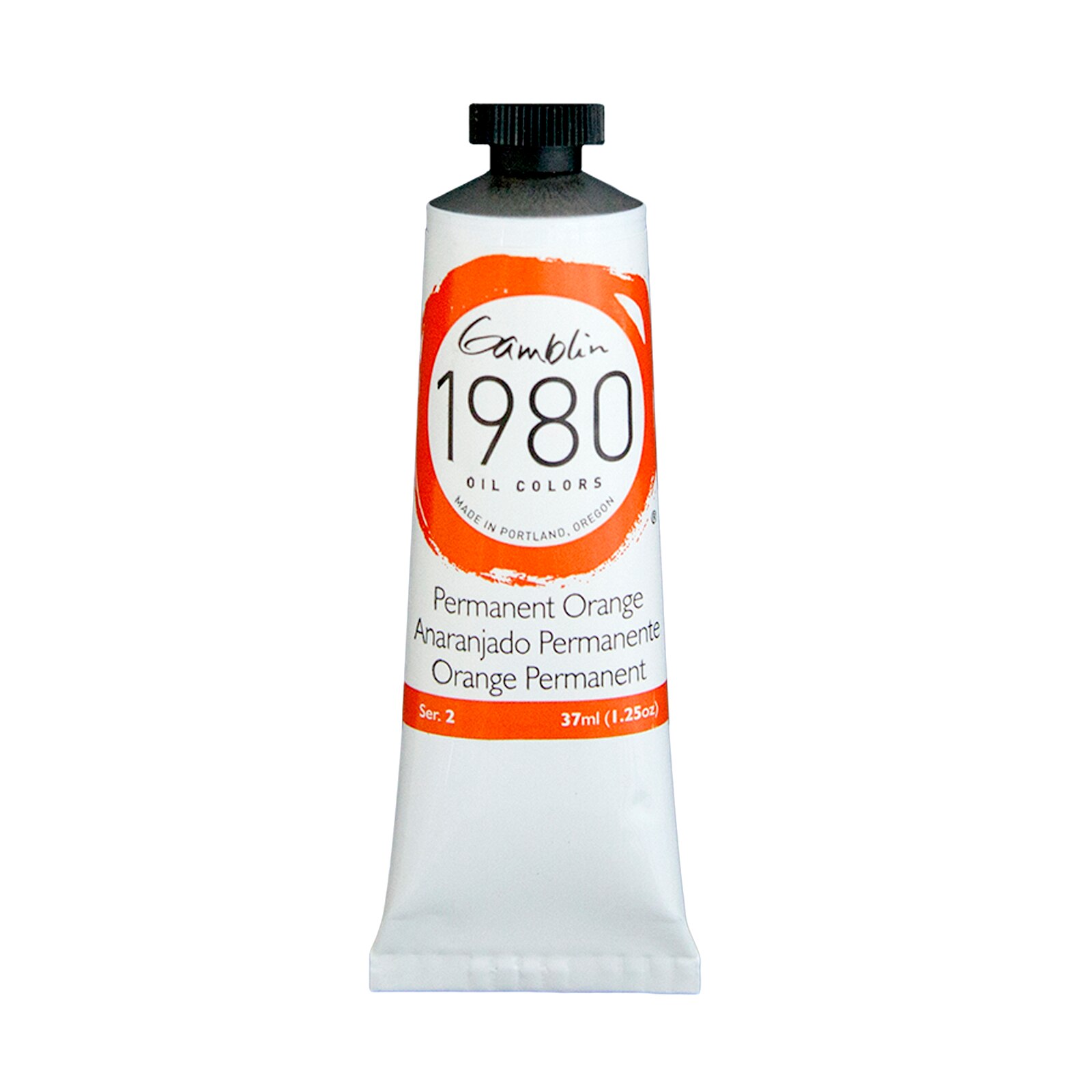 Gamblin 1980 Oil Color, 37ml, Permanent Orange