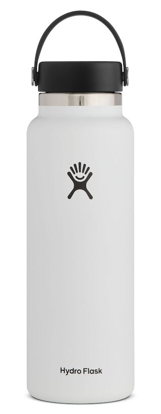 Hydro Flask Wide Mouth 40 oz. Bottle with Straw Lid Black