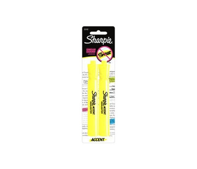 SharpieAccent Tank Highlighter Fluorescent Yellow 2Pack