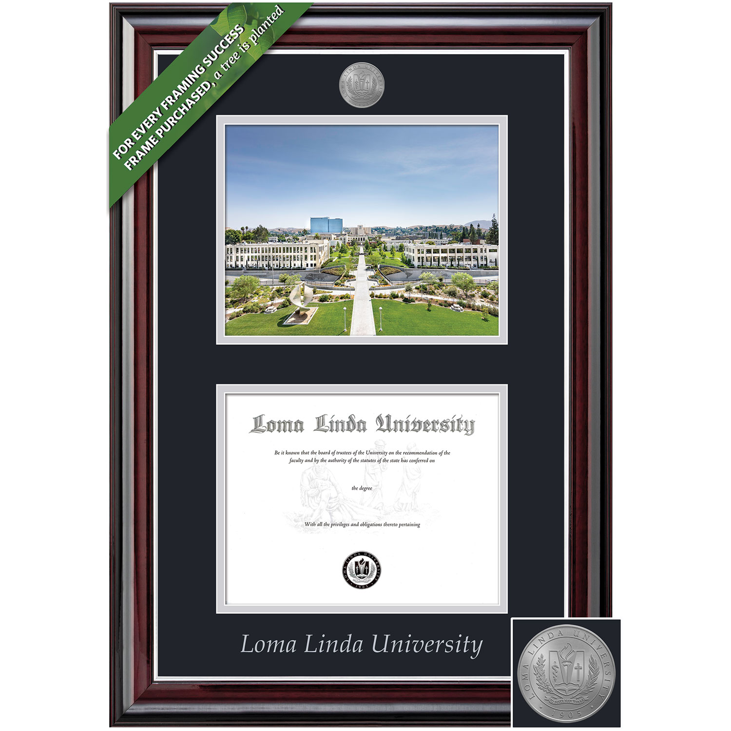 Framing Success 8.5 x 11 Jefferson Silver Medallion Bachelors, Masters Diploma/Photo Frame