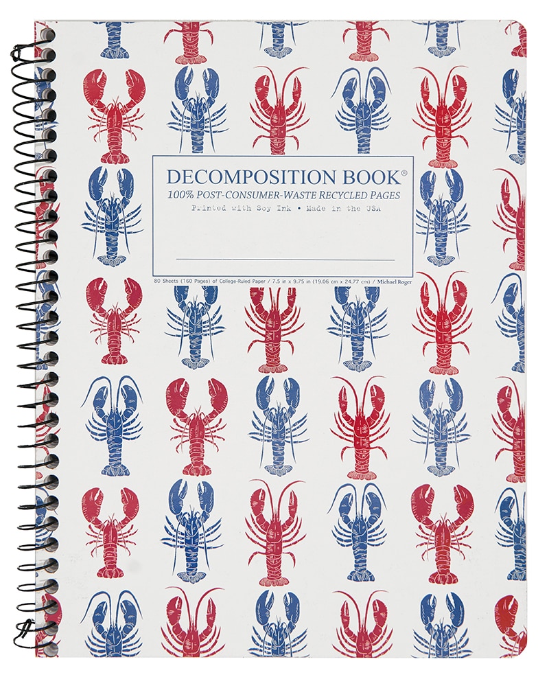 Lobsters Coilbound Decomposition Book (lined, 7.5 x 9.75")