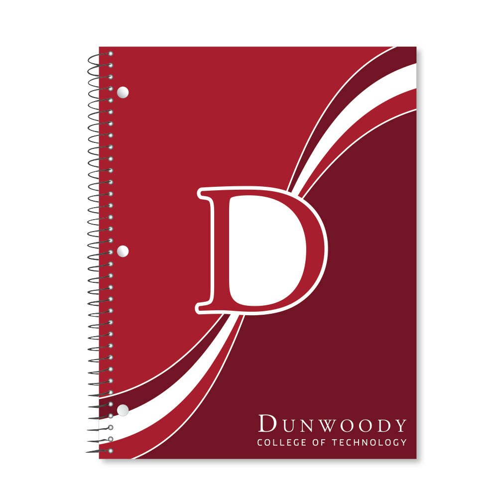 Digi Curve Divide 1 Subject 11"x8.5" 70 Count College Ruled Spiral Notebook