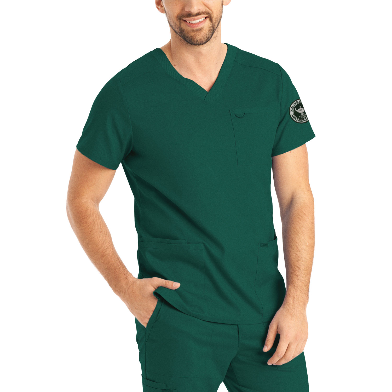 ProFlex Mens 3-Pocket V-Neck Scrub Top (LT109 Logoed)