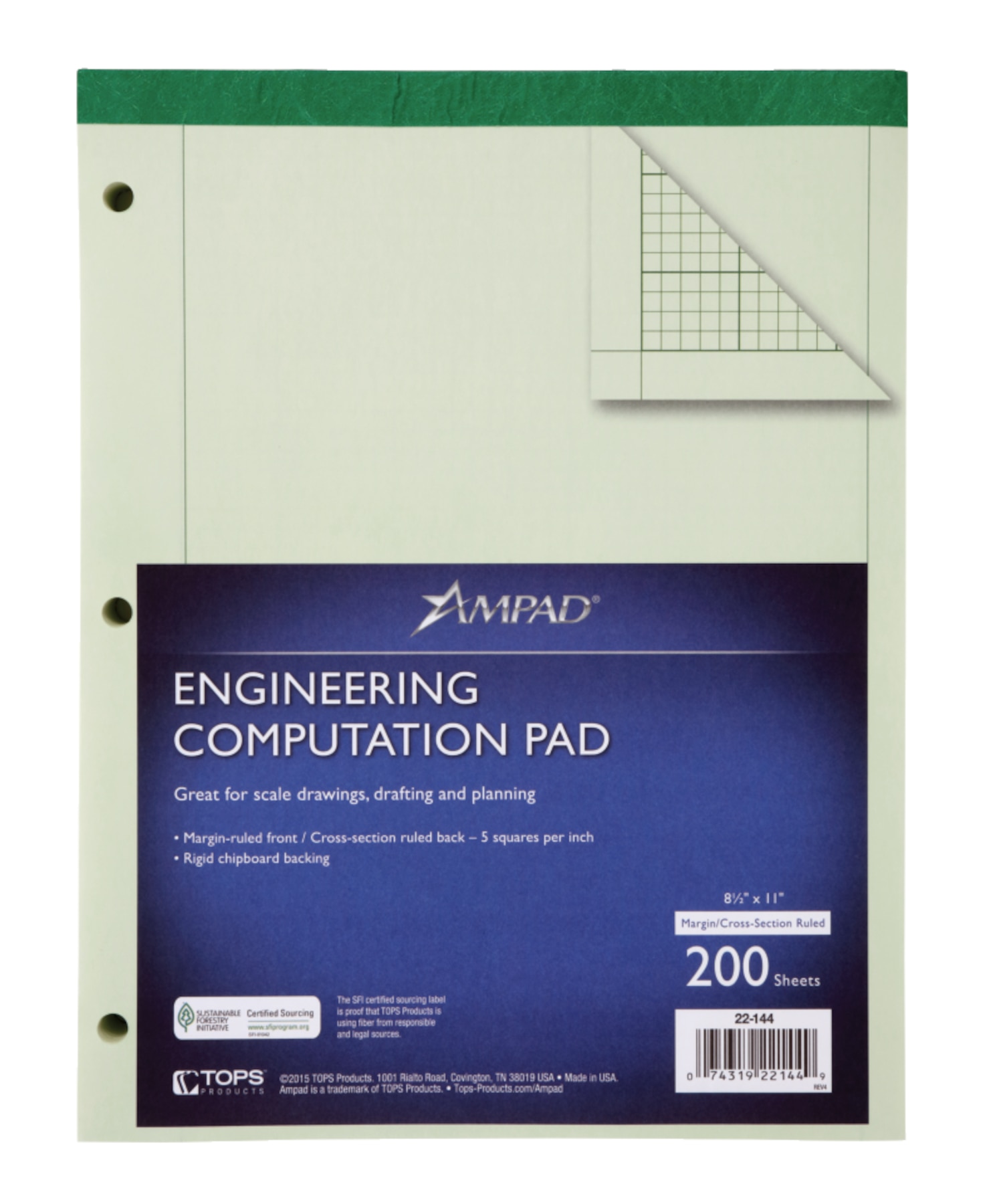 Ampad Computation Book Engineering Pad 5 Square Green
