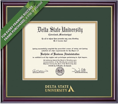 Framing Success 8.5 x 11 Windsor Gold Embossed School Name Bachelors, Masters, Doctorate Diploma Frame