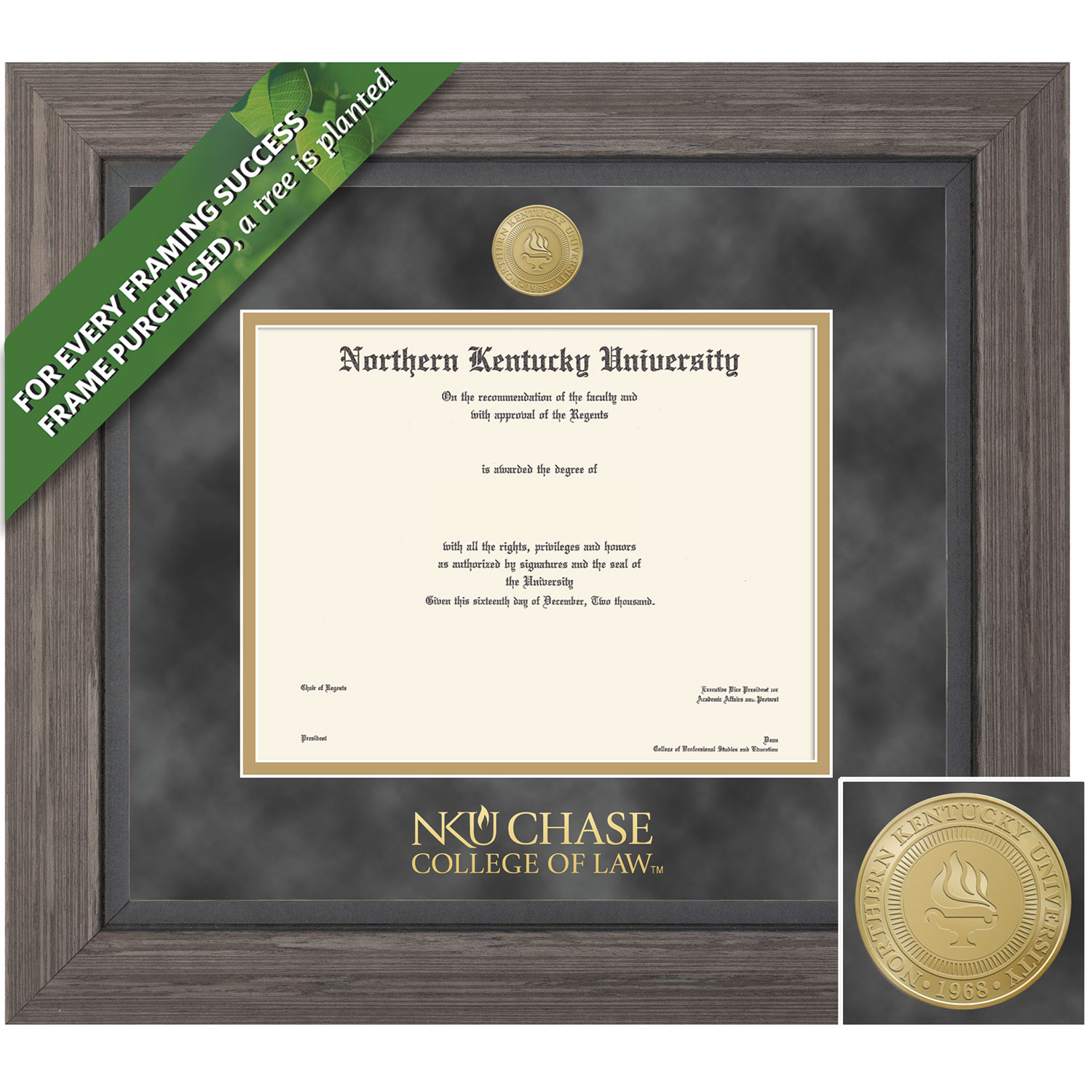 Framing Success 12 x 16 Greystone Gold Medallion Law Diploma Frame