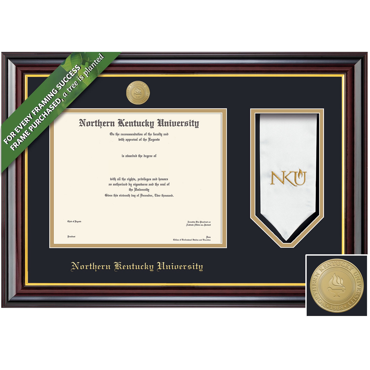 Framing Success 11 x 14 Windsor Gold Medallion PhD Diploma/Stole Frame