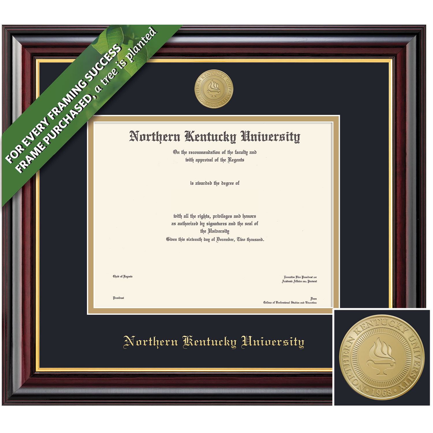 Framing Success 11 x 14 Windsor Gold Medallion PhD Diploma Frame