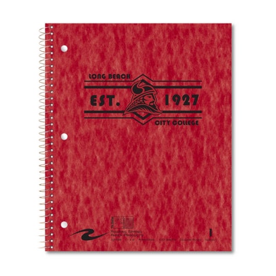 1 sub imprinted notebook.  11x9 College Ruled perfed.  Cover with builtin pocket foil stamped